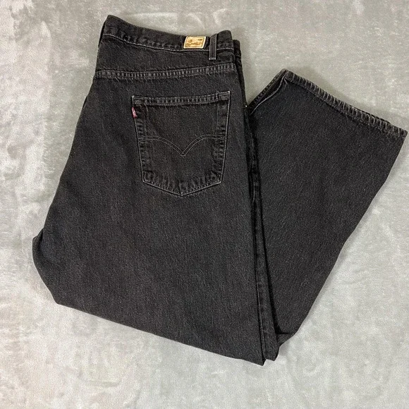 Vintage Levis Lot 53 Jeans Mens 42x30 Black Selvedge Straight Leg Relaxed 90s